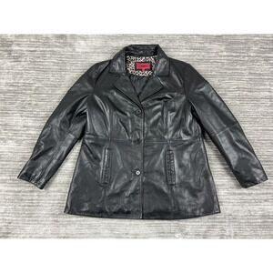 Excelled Collection Jacket Womens Extra Large Black Genuine Soft Leather